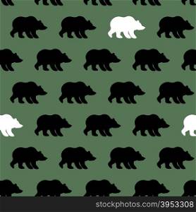 White Bear and Grizzly seamless pattern. Background of wild animals&#xA;