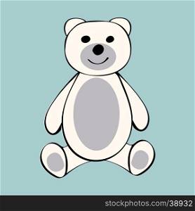 White Bear funny cartoon animal toy. Vector illustration.. White Bear funny cartoon animal toy.
