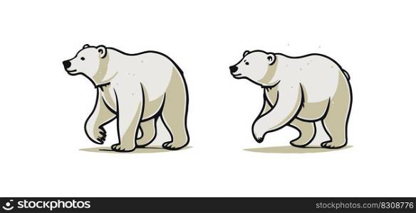 White bear icons set. Vector illustration design.