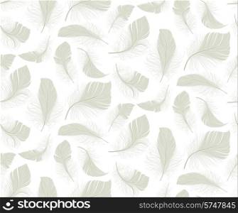 White bird light feather plumage seamless pattern background vector illustration