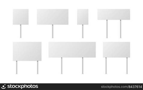 White blank boards signs. Vector illustration. stock image. EPS 10.. White blank boards signs. Vector illustration. stock image. 