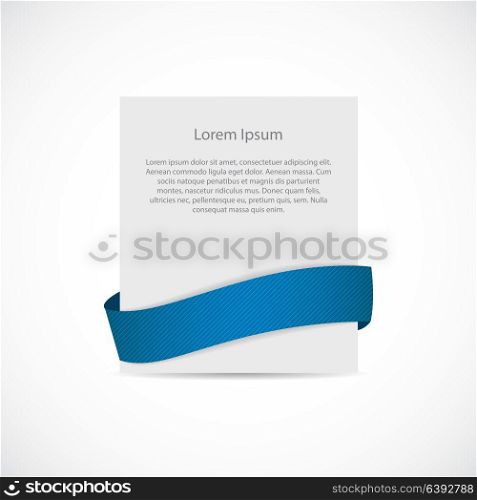 White Blank Card Template with Ribbon. Vector Illustration. EPS10. White Blank Card Template with Ribbon. Vector Illustration