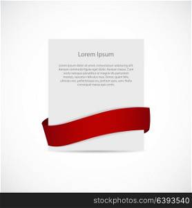 White Blank Card Template with Ribbon. Vector Illustration. EPS10. White Blank Card Template with Ribbon. Vector Illustration