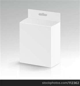 White Blank Cardboard Rectangle Vector. Realistic White Package. White Blank Cardboard Rectangle Vector. Realistic White Package Box.
