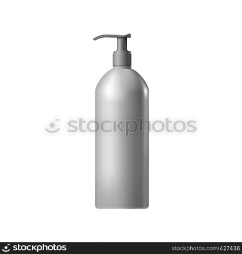 White blank cosmetic bottle with batcher on a white background. White blank cosmetic bottle with batcher