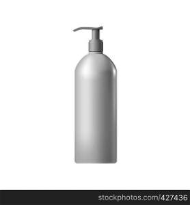 White blank cosmetic bottle with batcher on a white background. White blank cosmetic bottle with batcher