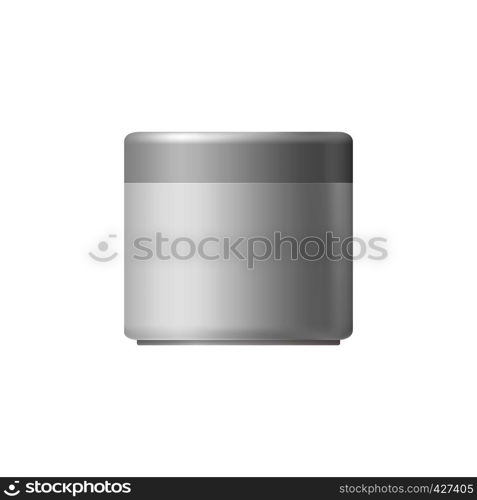 White blank cosmetic container on a white background. White blank cosmetic container