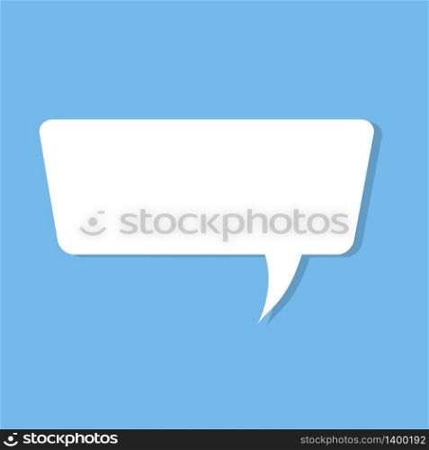 White blank empty speech bubbles, thinking balloon on blue background. Vector Illustration for your design. White blank speech bubbles, thinking balloon