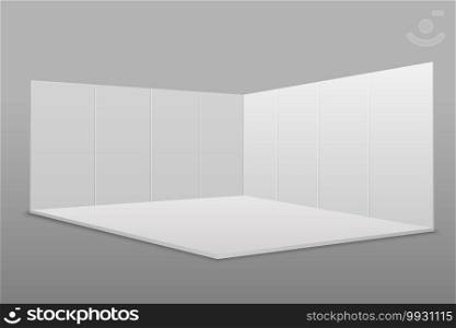 White blank exhibition stand.  Presentation event room. White blank exhibition stand.