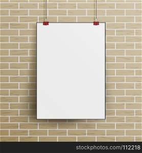 White Blank Paper Wall Poster Mock up Template Vector.. White Blank Paper Wall Poster Mock up Template Vector Illustration