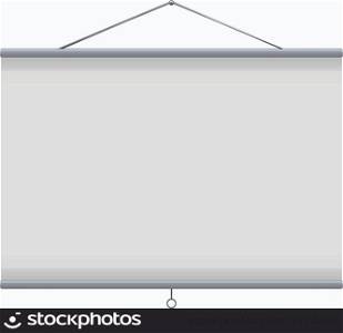 white blank projector screen