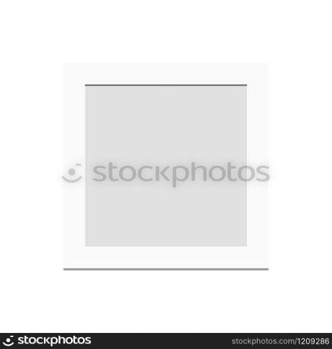 white blank square picture frame isolated on white background. vector illustration.