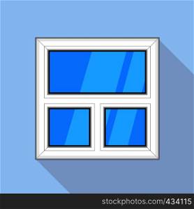White blind plastic window icon. Flat illustration of white blind plastic window vector icon for web on light blue background. White blind plastic window icon, flat style