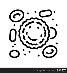white blood cells line icon vector. white blood cells sign. isolated contour symbol black illustration. white blood cells line icon vector illustration