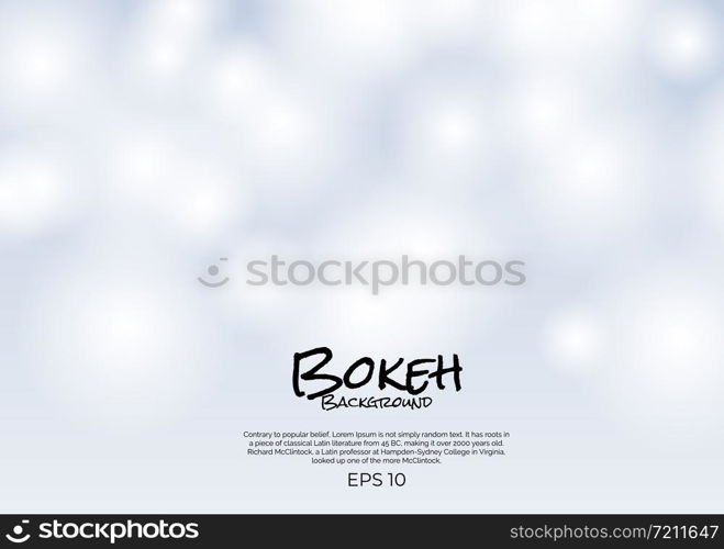 White bokeh background clean glitter design modern blur style. vector illustration