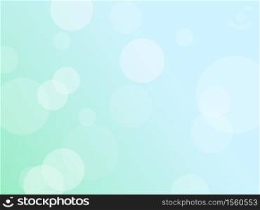 White bokeh transparent circle shapes with Green nature background, Vector illustration