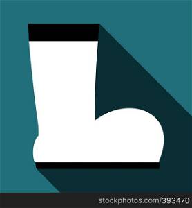 White boot icon. Flat illustration of white boot vector icon for web. White boot icon, flat style