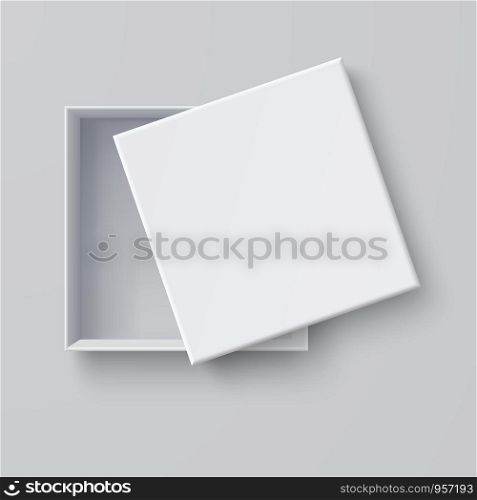 White box mock up top view with long shadows. Vector isolated blank on Gray background.vector design Element illustration. use for box package template.