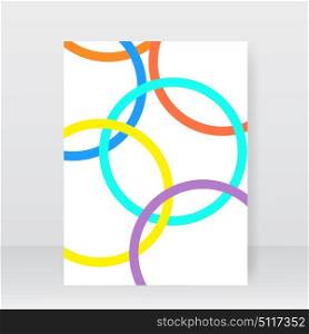 White brochure with abstract circles. Vector illustration .. White brochure with abstract circles.