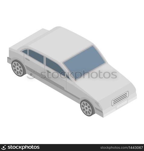 White car icon. Isometric of white car vector icon for web design isolated on white background. White car icon, isometric style