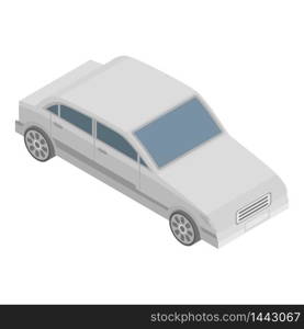 White car icon. Isometric of white car vector icon for web design isolated on white background. White car icon, isometric style