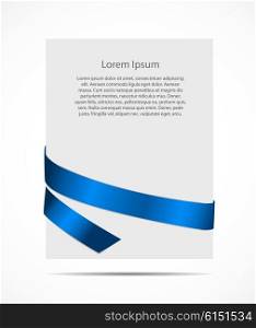 White Card with Ribbon Vector Illustration EPS10. White Card with Ribbon Vector Illustration