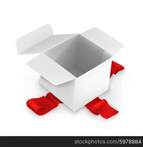 White cardboard box, vector