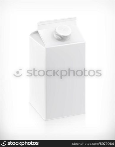 White cardboard milk package, vector illustration