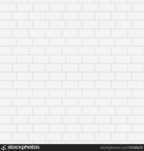 White ceramic brick wall. Vector illustration. Background. White ceramic brick wall