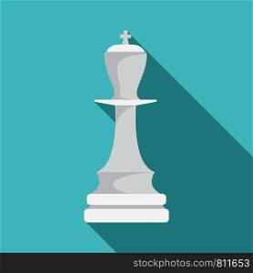 White chess king icon. Flat illustration of white chess king vector icon for web design. White chess king icon, flat style
