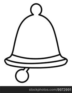 White christmas bell, illustration, vector on white background.