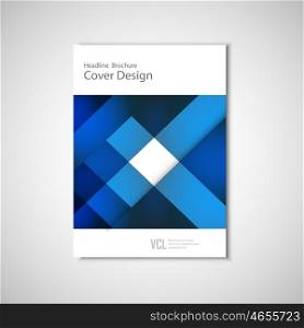 White classic vector brochure template design with blue geometric elements. White classic vector brochure template design with blue geometric elements.