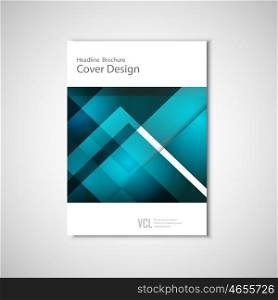 White classic vector brochure template design with blue geometric elements. White classic vector brochure template design with blue geometric elements.