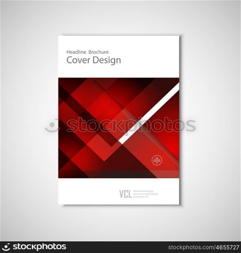 White classic vector brochure template design with red geometric elements. White classic vector brochure template design with red geometric elements.