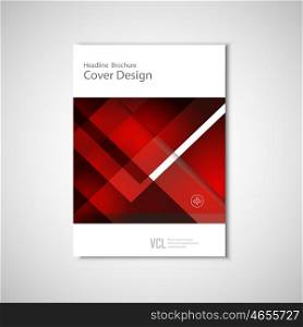 White classic vector brochure template design with red geometric elements. White classic vector brochure template design with red geometric elements.