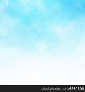 White cloud detail in blue sky vector illustration background with copy space