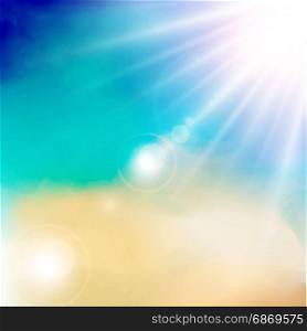 White cloud detail in blue sky with sunshine daylightvector illustration background with copy space