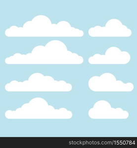 White cloud, icon set, flat design