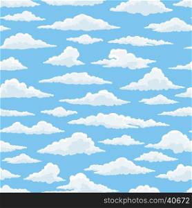 White clouds blue sky seamless pattern. White clouds blue sky seamless pattern vector illustration