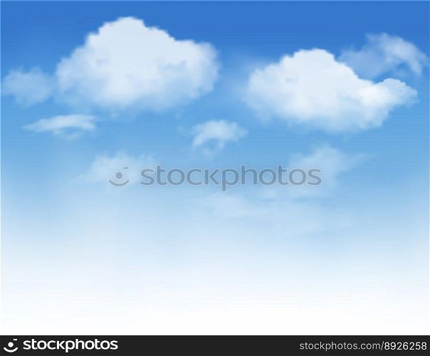White clouds in a blue sky vector image