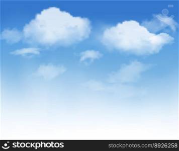 White clouds in a blue sky vector image