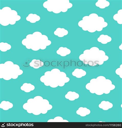 White clouds on a blue sky. Seamless background. Blue cloud seamless pattern. White clouds on a blue sky. Seamless background