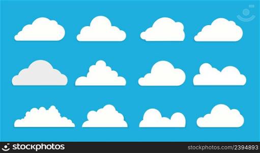 White clouds on blue sky with no shadow. Stock vector. White clouds on blue sky with no shadow. Stock