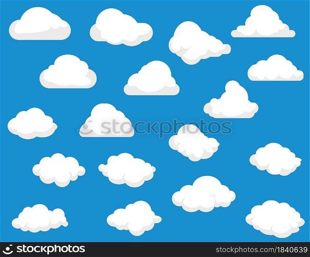 White clouds seamless pattern light blue sky and holiday background.