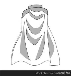 White Colorful Cloak isolated on white background. Cartoon Cape, Mantle. Vector Illustration for Your Design, Game, Card.