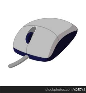 White computer mouse cartoon icon isolated on a white background. White computer mouse cartoon icon