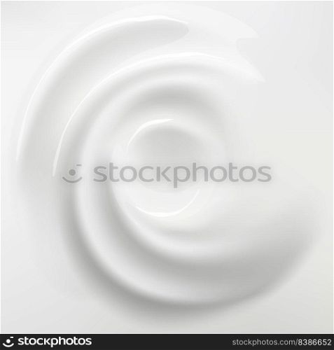 White cream background. Swirl blended mousse. Cosmetic or dairy product. Liquid spirals top view. Creamy whirlpool. Whipped delicious vanilla dessert. Smooth vortex with glossy twirls. Vector concept. White cream background. Swirl blended mousse. Cosmetic or dairy product. Liquid spirals top view. Creamy whirlpool. Whipped vanilla dessert. Smooth vortex with twirls. Vector concept