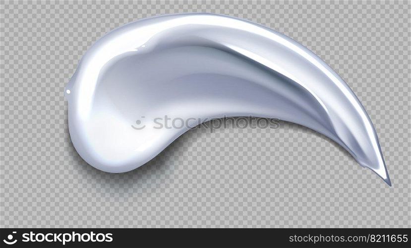 White cream smear. Cosmetics beauty skin care product stroke isolated on transparent background, foundation, milk, lotion, foam smooth drop texture. Realistic 3d vector illustration, icon clip art.. White cream smear. Cosmetics beauty product icon