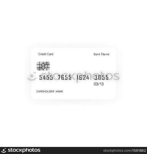 White credit card template. Vector on isolated white background. EPS 10.. White credit card template. Vector on isolated white background. EPS 10