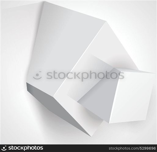 White Cubes with Text Information. Can be used for workflow layout, diagram, number options, step up options, web design, infographics.